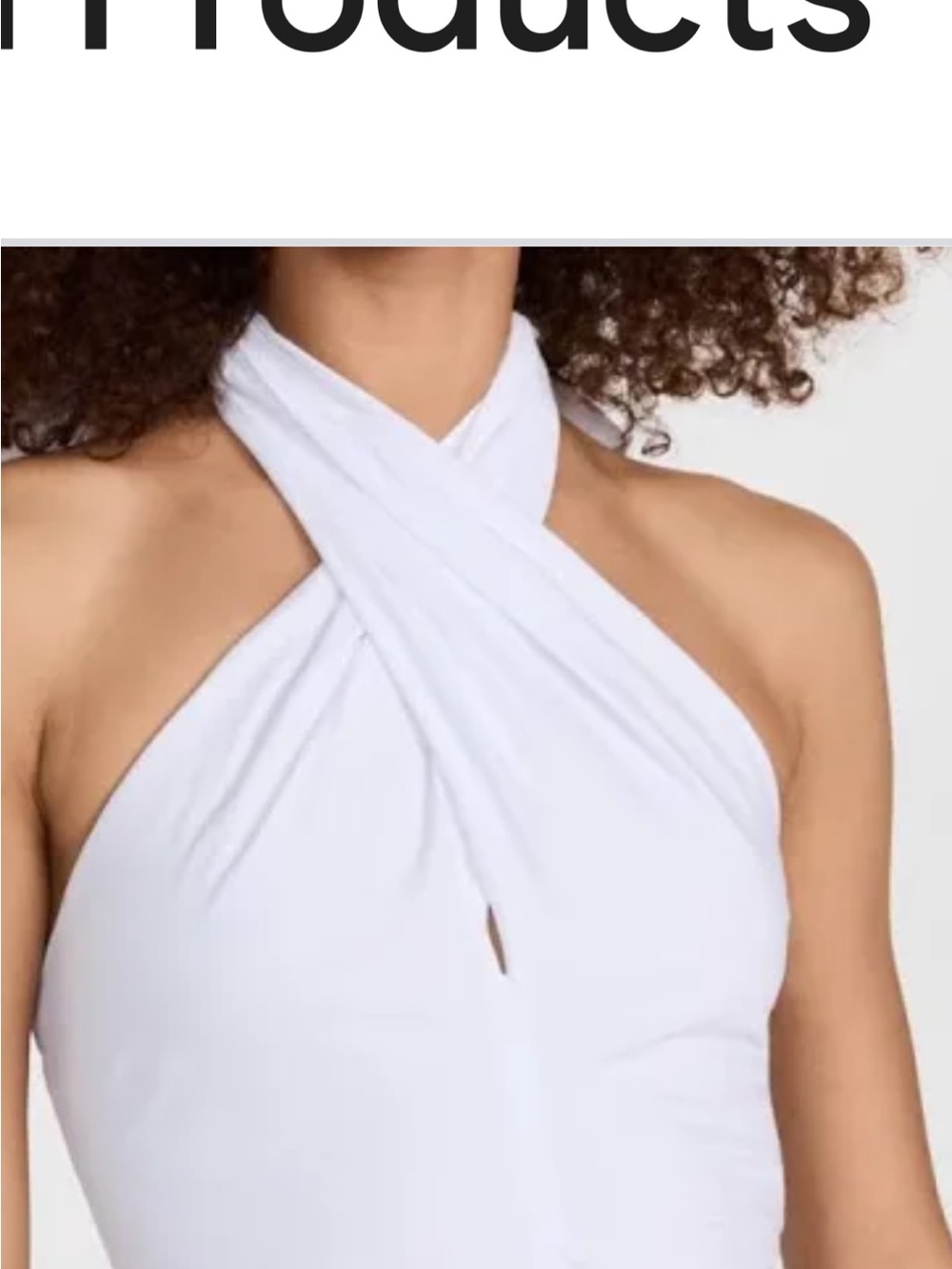 STAUD Kai White Cross-Neck Halter Top